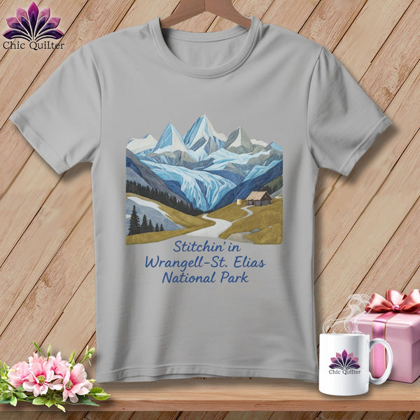 MyDesigns Physical Item S / Athletic Heather Stitchin' in Wrangell–St. Elias National Park and Preserve ~ Relaxed Fit Tee