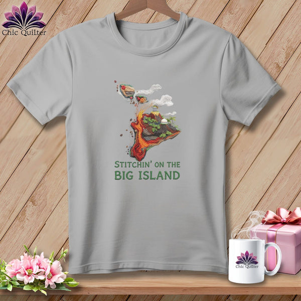 MyDesigns Physical Item S / Athletic Heather Stitchin' on the Big Island of Hawaii ~ Relaxed Fit Tee