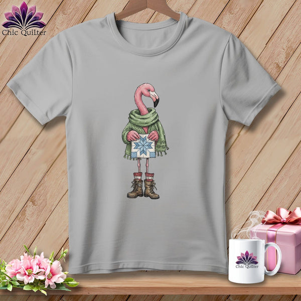 MyDesigns Physical Item S / Athletic Heather The Starry ~ Eyed Flamingo Quilter ~ Relaxed Fit Tee