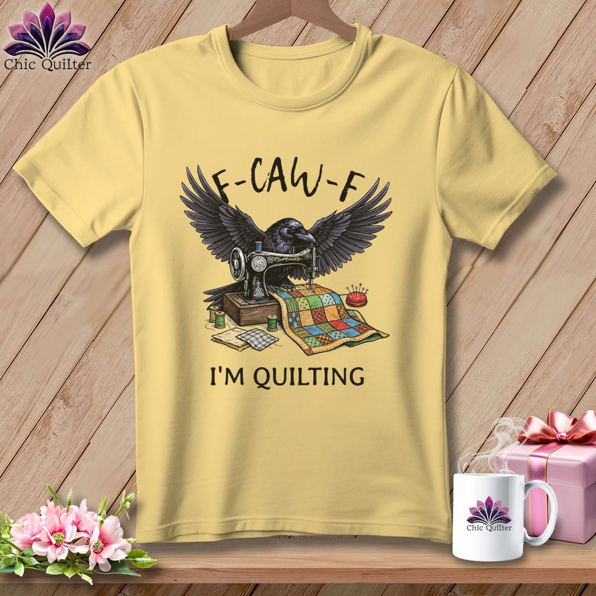 MyDesigns Physical Item S / Banana F ~ CAW ~ F ~ I’m Quilting in Color ~ Premium Tee
