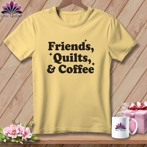 MyDesigns Physical Item S / Banana Friends, Quilts & Coffee ~ Premium Tee