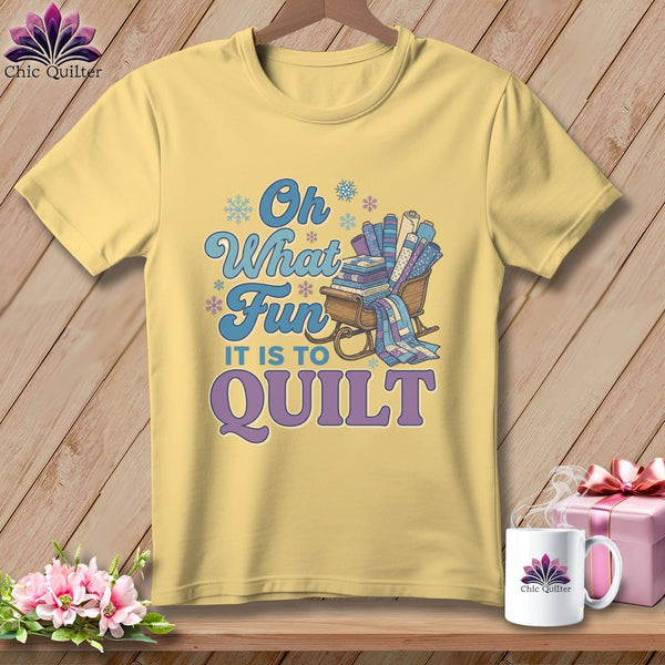 MyDesigns Physical Item S / Banana Oh What Fun It Is to Quilt ~ Premium Tee