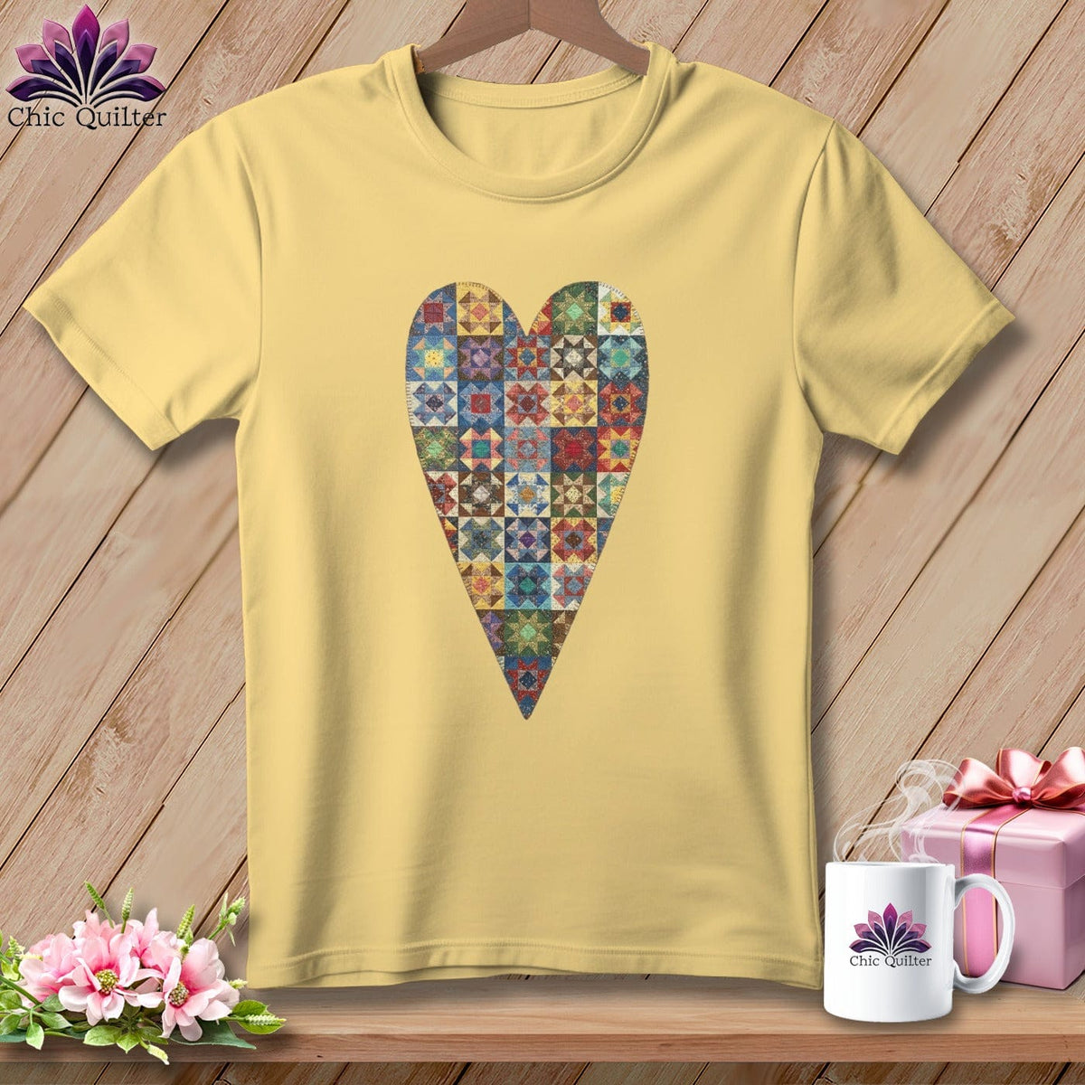 MyDesigns Physical Item S / Banana Patchwork Heart ~ Premium Tee