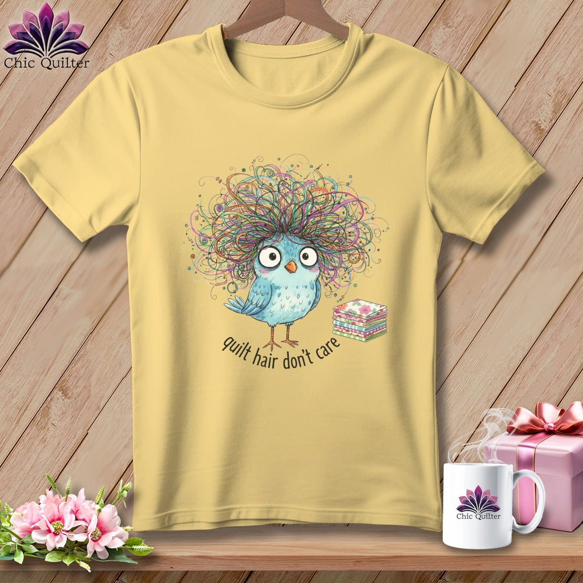 MyDesigns Physical Item S / Banana Quilt Hair Don’t Care ~ Puffin Bea ~ Premium Tee