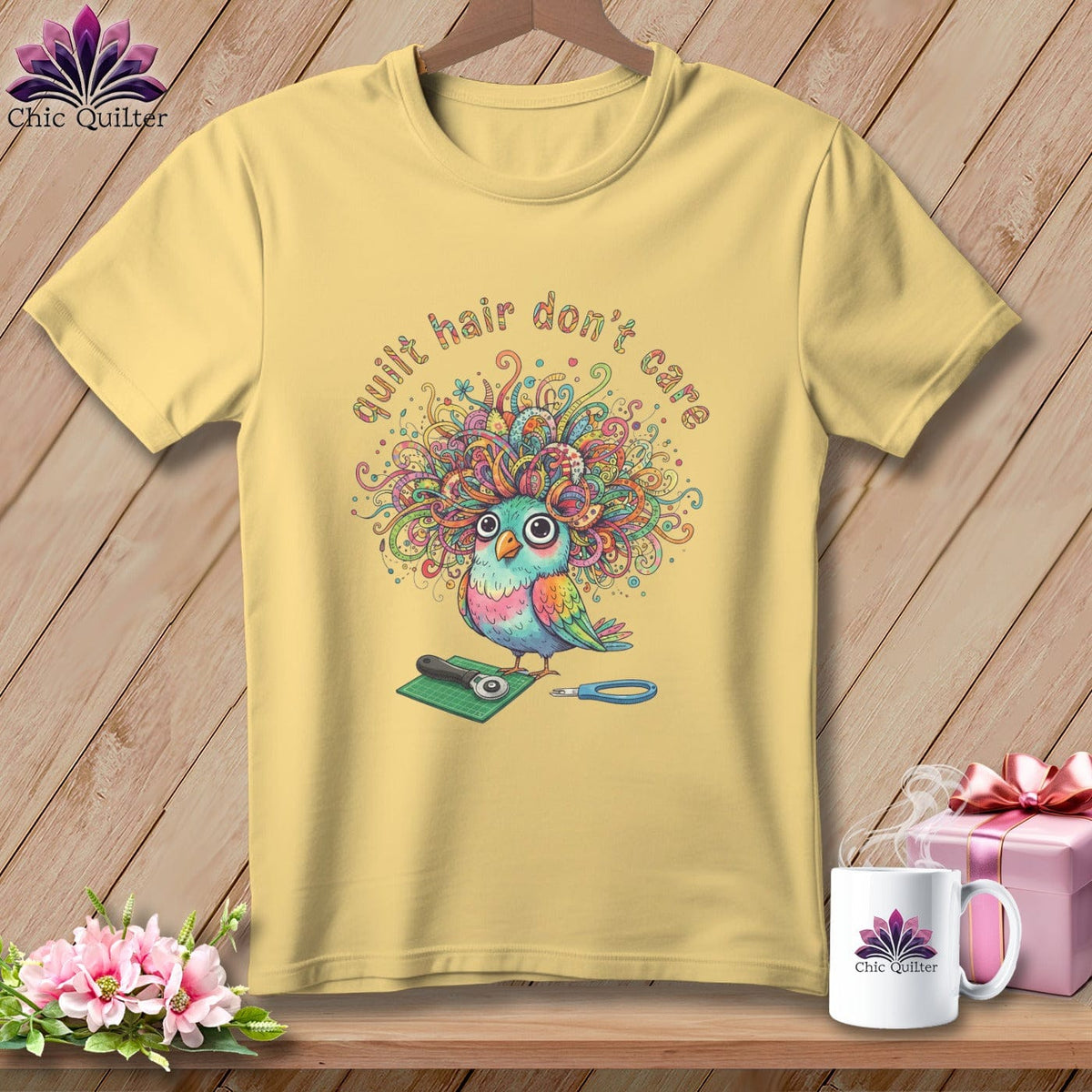 MyDesigns Physical Item S / Banana Quilt Hair Don’t Care ~ Snipsy Wren ~ Premium Tee