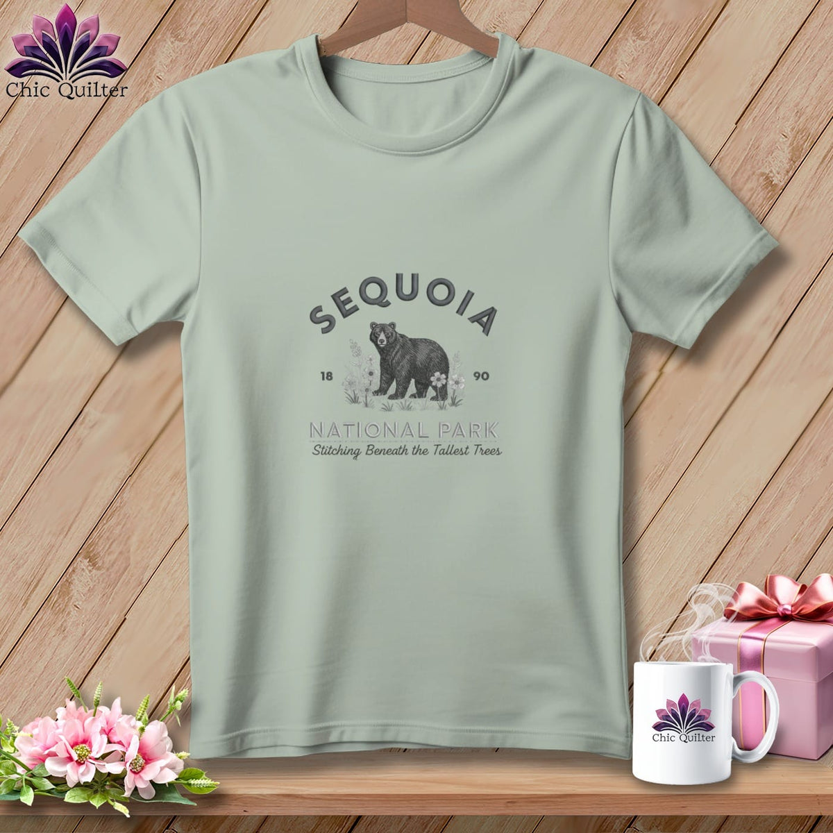 MyDesigns Physical Item S / Bay Sequoia National Park ~ Bear, Stitchin In Beauty ~ Premium Tee