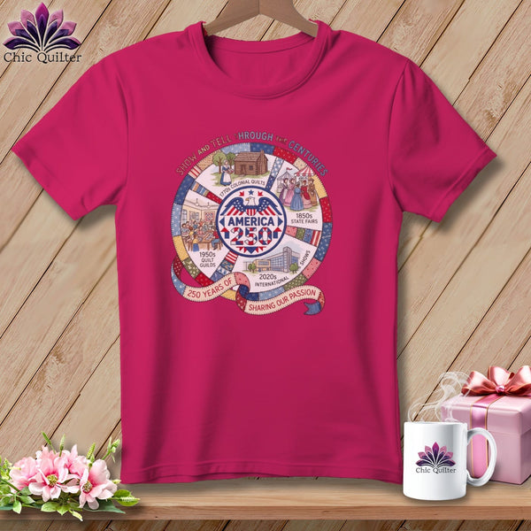 MyDesigns Physical Item S / Berry 250 Years of Quilting History ~ Relaxed Fit Tee