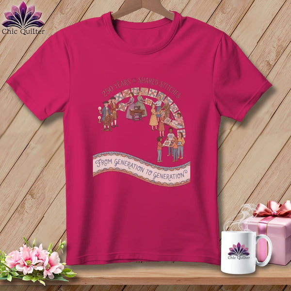 MyDesigns Physical Item S / Berry 250 Years of Shared Stitches From Generation to Generation Quilting ~ Relaxed Fit Tee