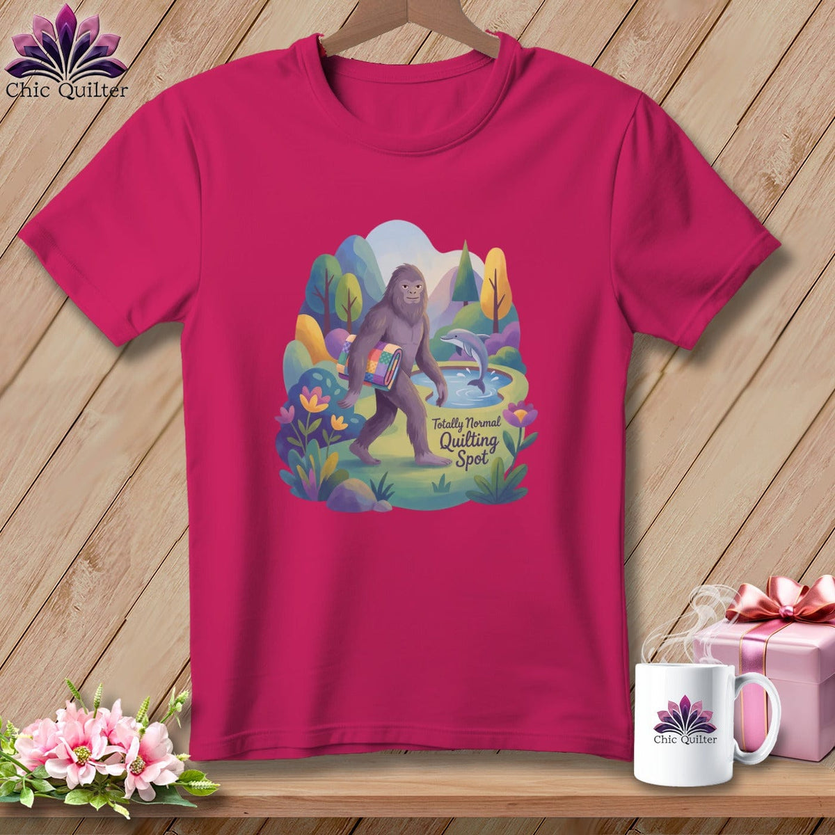 MyDesigns Physical Item S / Berry Big Foot Through the Tulips ~ Relaxed Fit Tee
