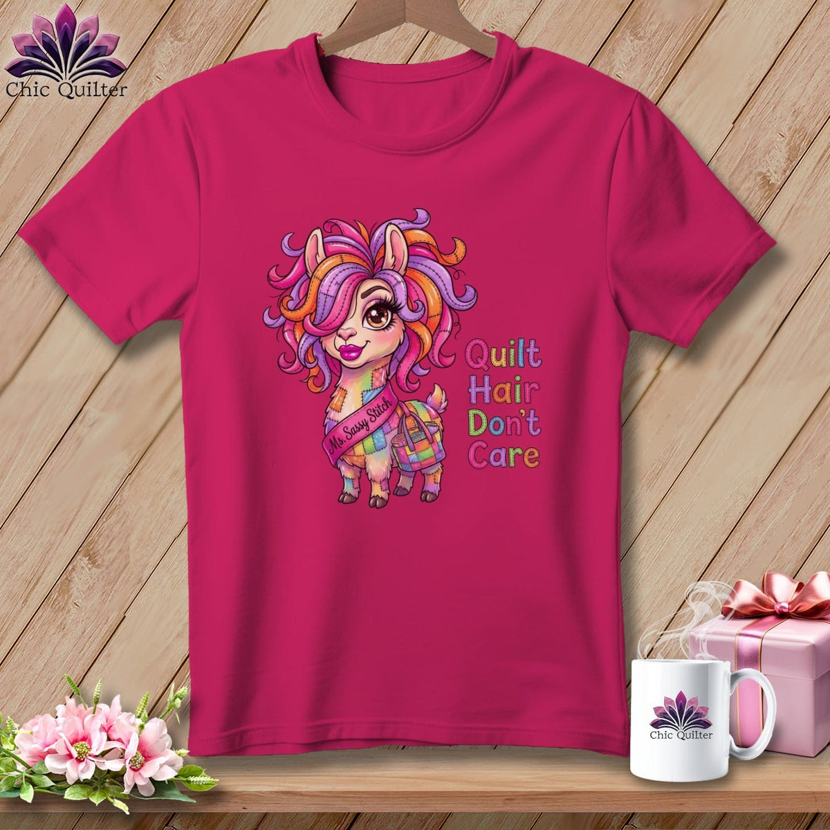 MyDesigns Physical Item S / Berry Big Stitches Big Heart ~ Relaxed Fit Tee