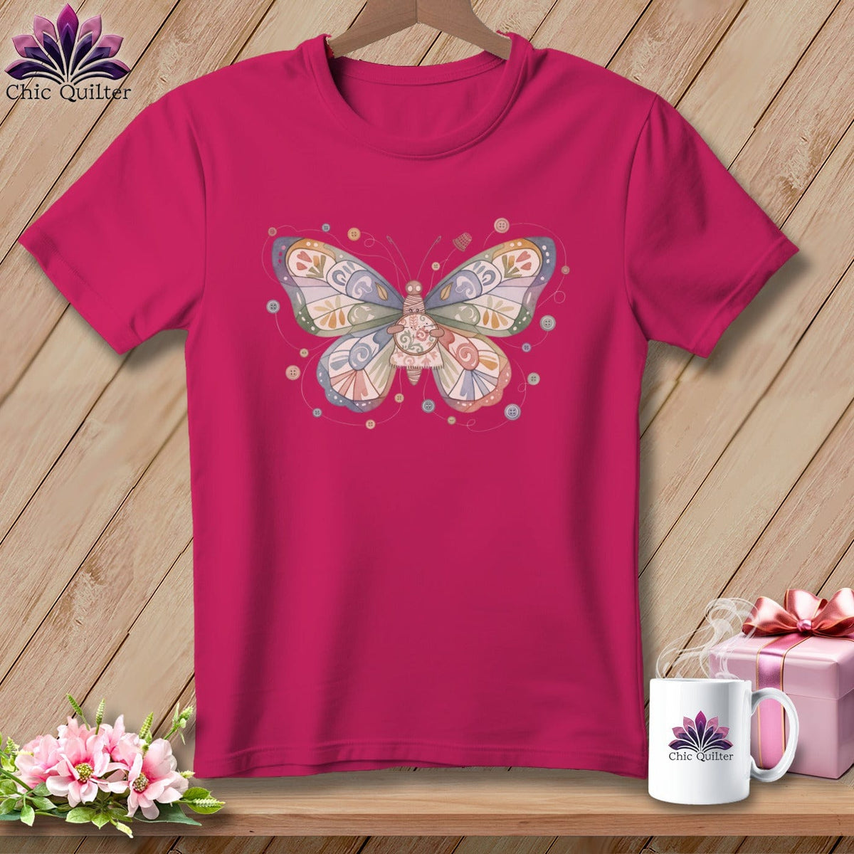 MyDesigns Physical Item S / Berry Butterfly Whispers ~ Relaxed Fit Tee