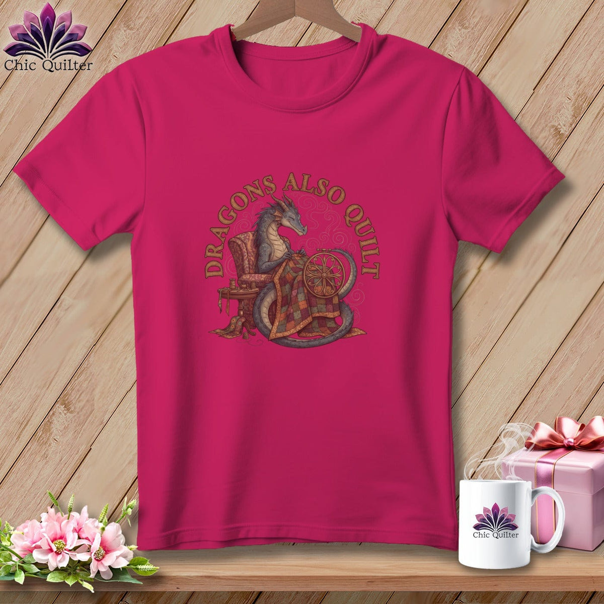 MyDesigns Physical Item S / Berry Dragon's Also Quilt ~ Relaxed Fit Tee