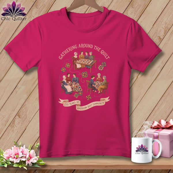 MyDesigns Physical Item S / Berry Gathering Around The Quilt â 250 Years of American Quilt Community ~ Relaxed Fit Tee