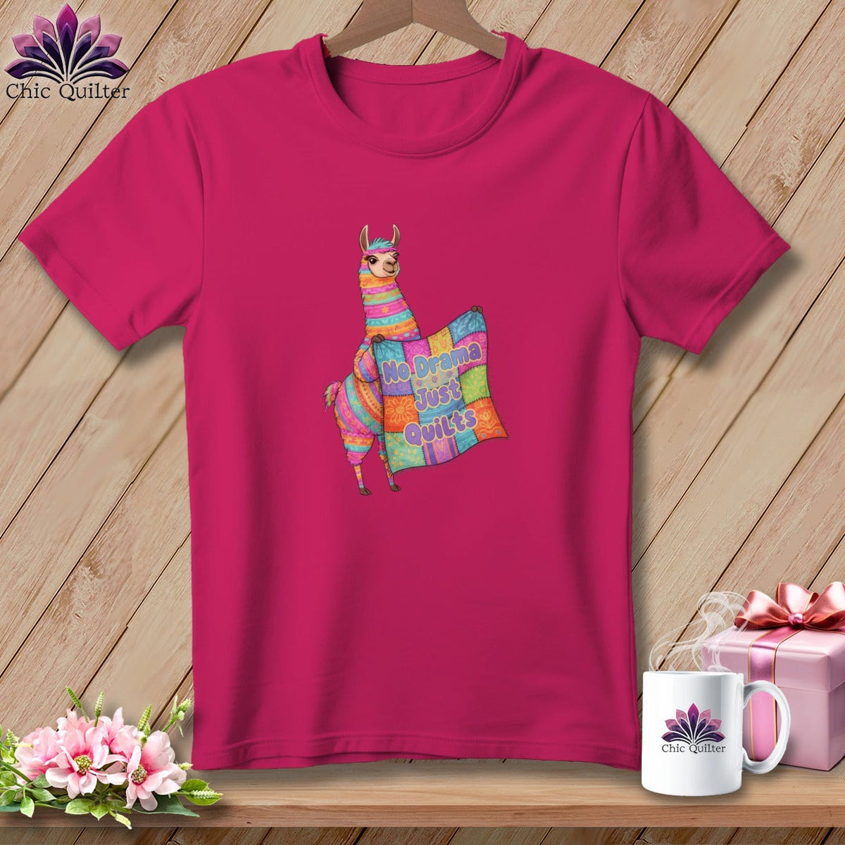 MyDesigns Physical Item S / Berry No Drama Just Quilt ~ Relaxed Fit Tee