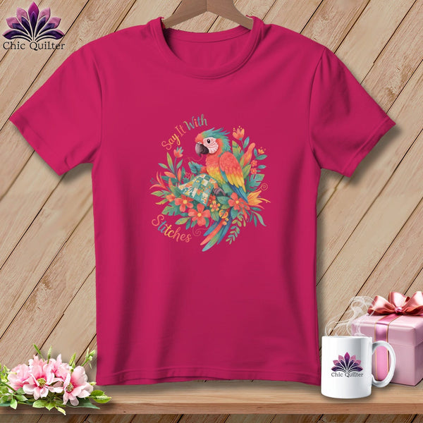 MyDesigns Physical Item S / Berry Say It With Stitches ~ Relaxed Fit Tee