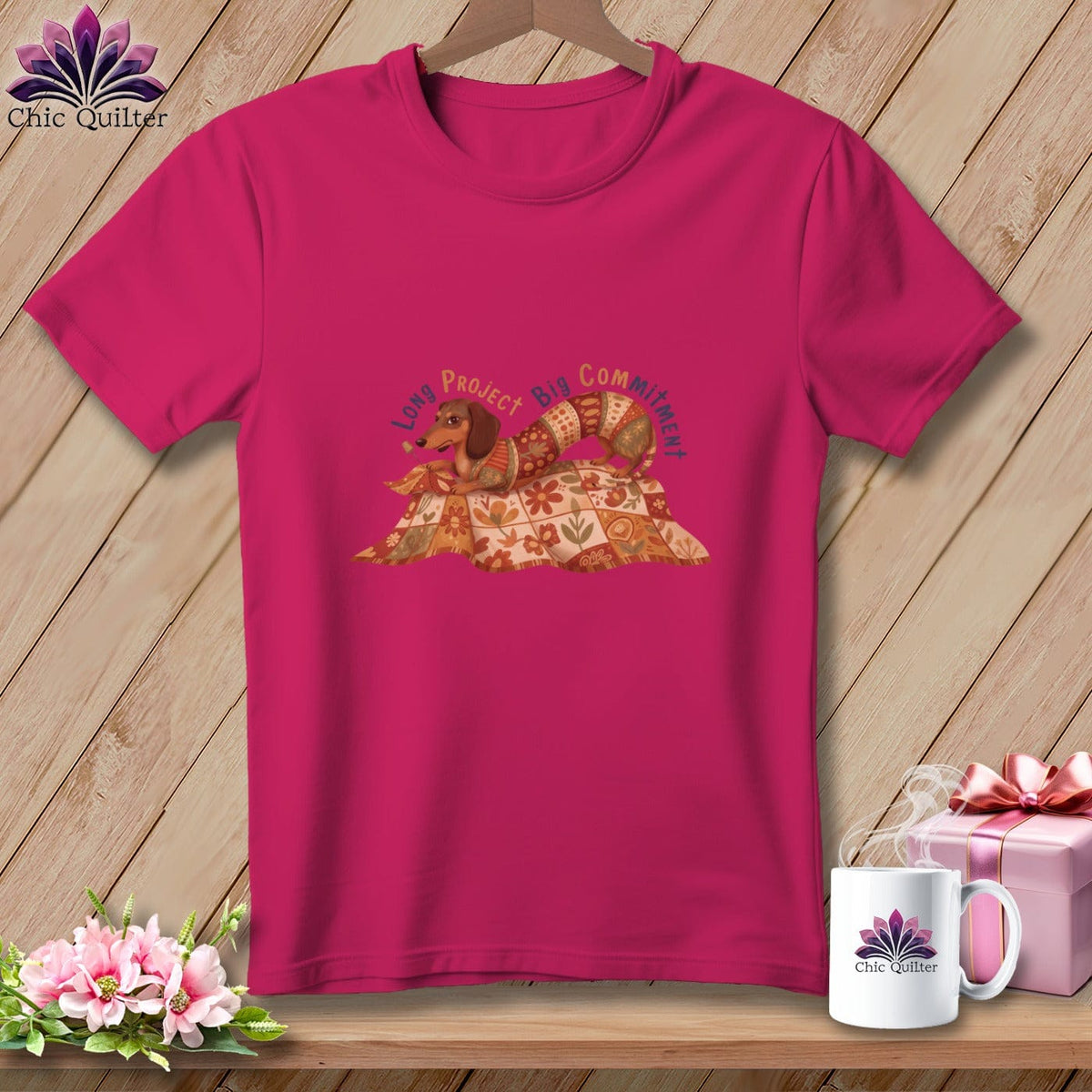 MyDesigns Physical Item S / Berry Weiner Dog Stitcher ~ Relaxed Fit Tee