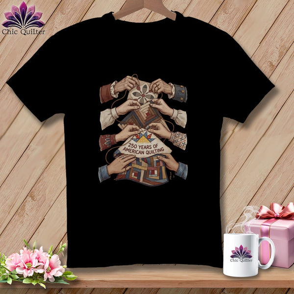 MyDesigns Physical Item S / Black 250 Years of American Quilting ~ Passing the Story Forward ~ Relaxed Fit Tee