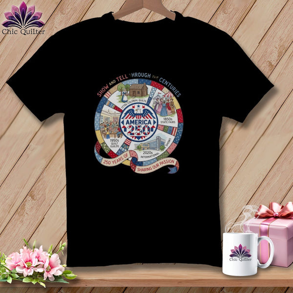 MyDesigns Physical Item S / Black 250 Years of Quilting History ~ Relaxed Fit Tee