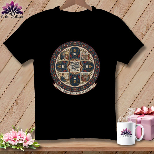 MyDesigns Physical Item S / Black America's Creative Legacy | 250 Years of Women Making History Quilter ~ Relaxed Fit Tee