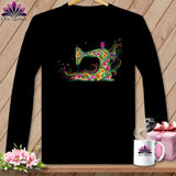 MyDesigns Physical Item S / Black Bloomwhirl ~ April Design ~ Windy Stitches Collection (March Start) ~ Premium Long Sleeve Tee