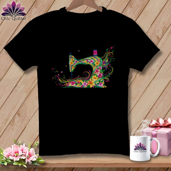 MyDesigns Physical Item S / Black Bloomwhirl ~ April Design ~ Windy Stitches Collection (March Start) ~ Premium Tee