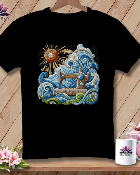 MyDesigns Physical Item S / Black Breezy Quilting ~ Relaxed Fit Tee