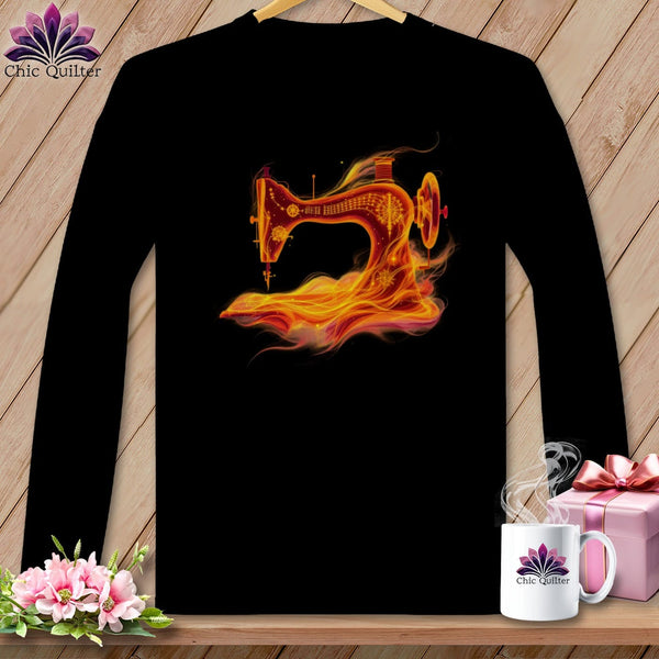 MyDesigns Physical Item S / Black Cozy Ember ~November Design ~ Windy Stitches Collection (October Start) ~ Premium Long Sleeve Tee