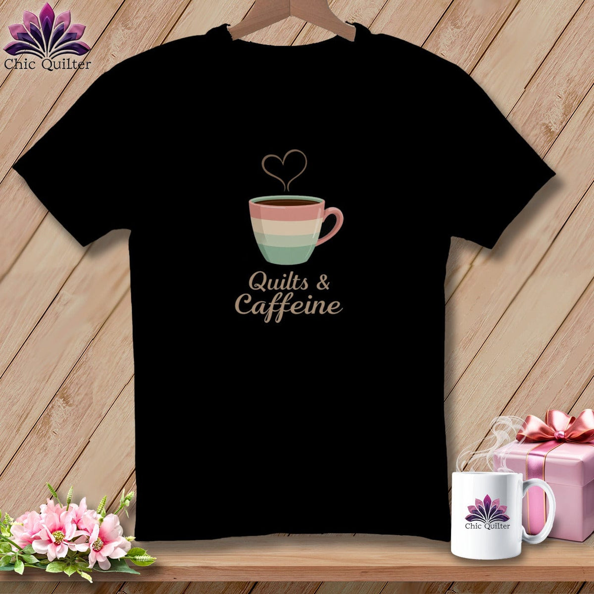 MyDesigns Physical Item S / Black Cozy Quilter Mug ~ Relaxed Fit Tee