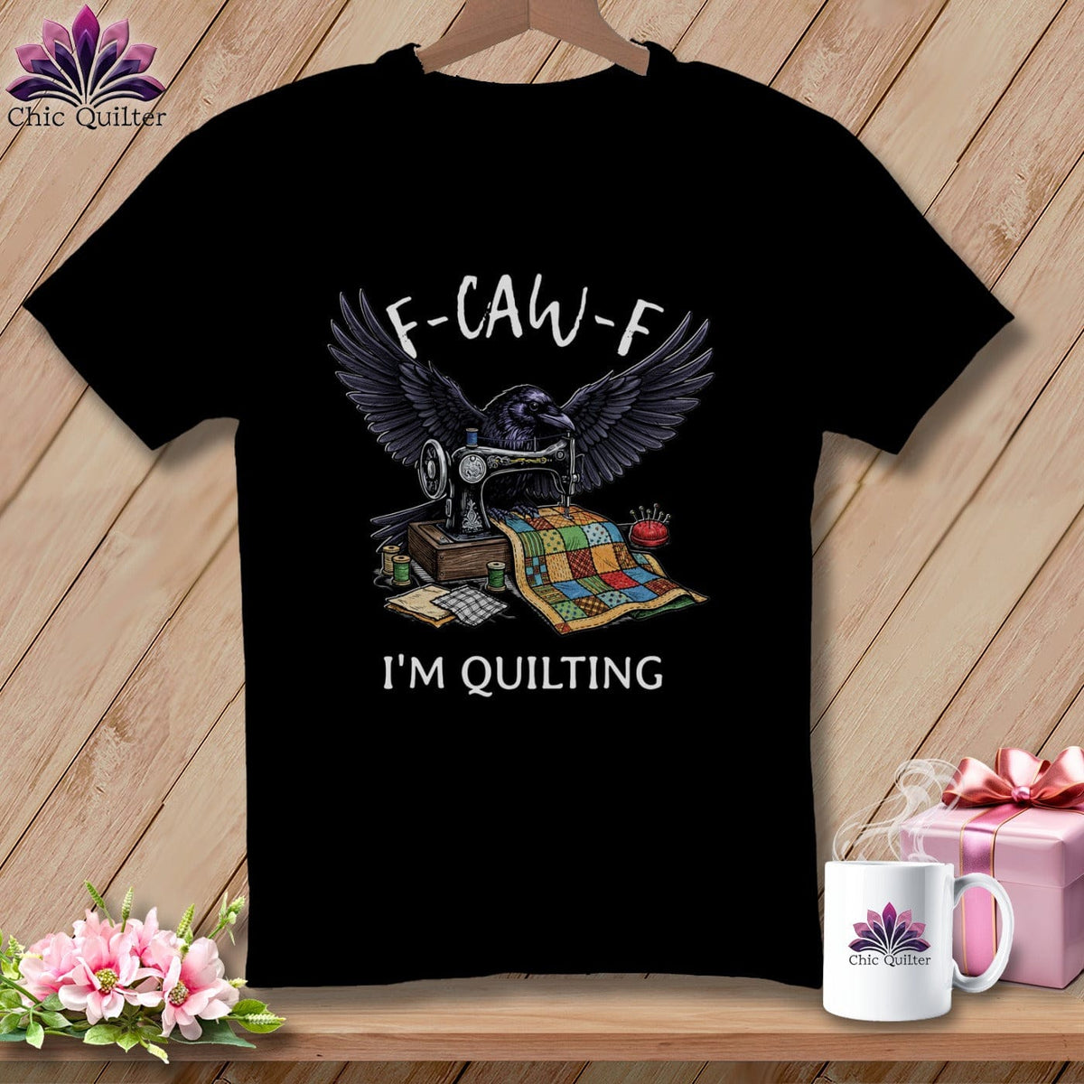 MyDesigns Physical Item S / Black F ~ CAW ~ F ~ I’m Quilting in Color ~ Relaxed Fit Tee