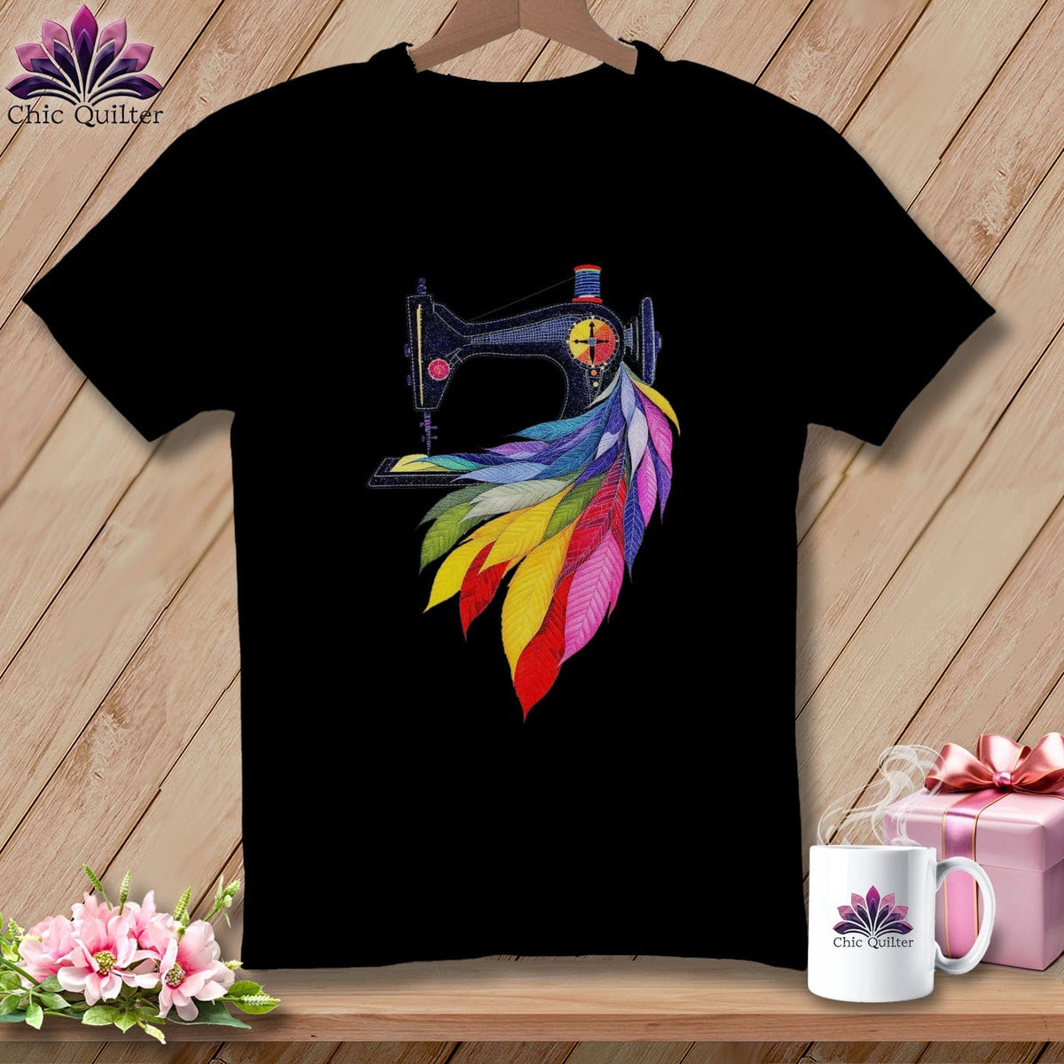 MyDesigns Physical Item S / Black Feathered Rainbow ~ Relaxed Fit Tee