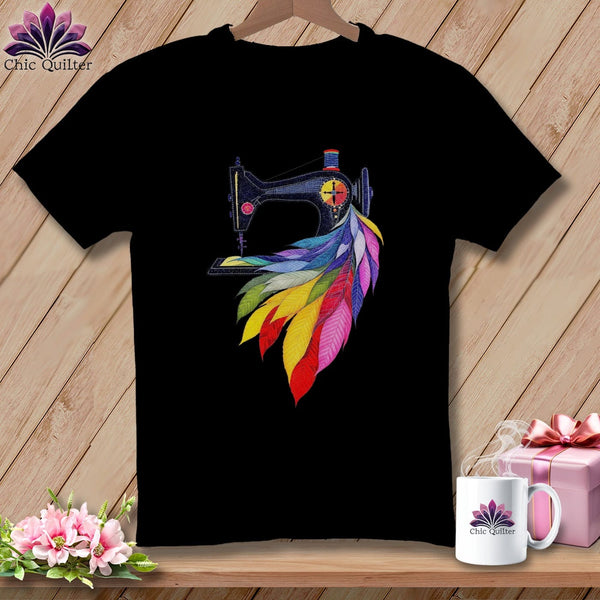 MyDesigns Physical Item S / Black Feathered Rainbow ~ Relaxed Fit Tee