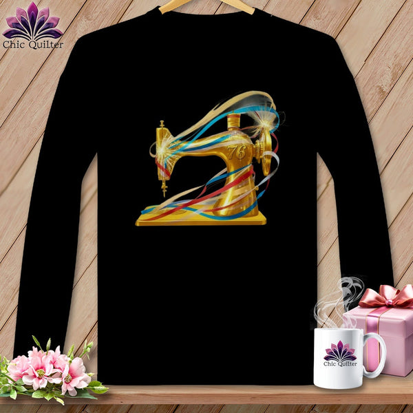 MyDesigns Physical Item S / Black Firework Burst ~ July Design ~ Windy Stitches Collection (June Start) ~ Premium Long Sleeve Tee