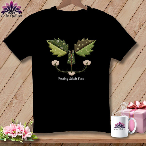 MyDesigns Physical Item S / Black Garden Stitch - Resting Stitch Face ~ Premium Tee