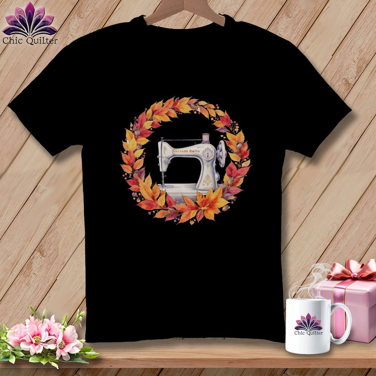 MyDesigns Physical Item S / Black Harvest Quilter Whirl ~ Relaxed Fit Tee