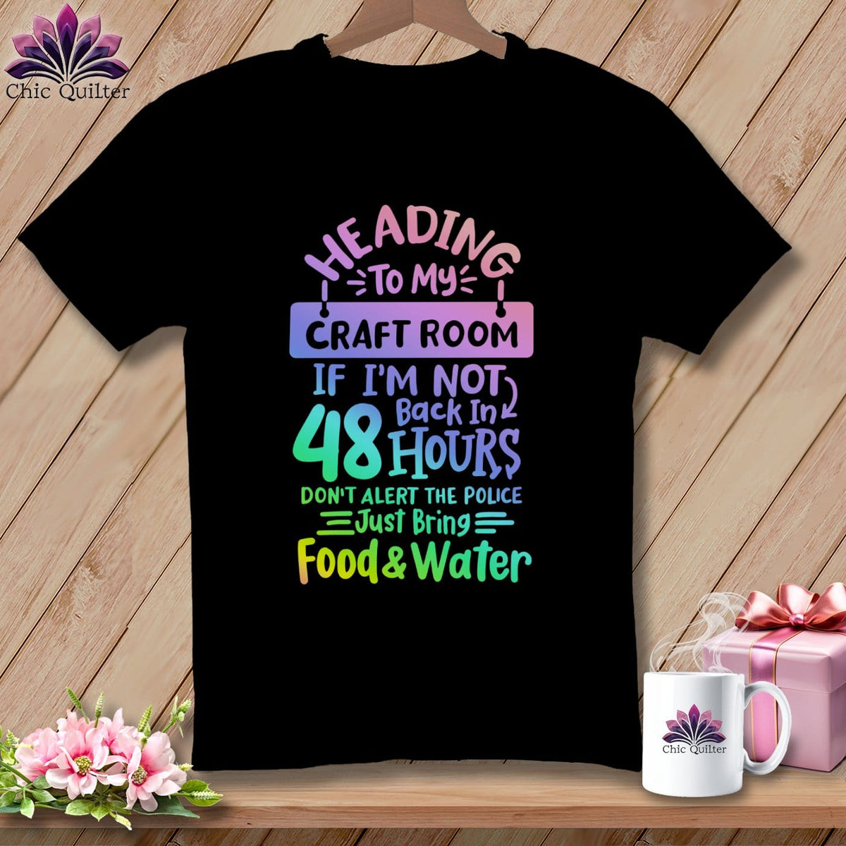 MyDesigns Physical Item S / Black Heading to My Craft Room If I'm Not Back in 48 Hours, Don't Alert the Police - Just Bring Food and Water ~ Relaxed Fit Tee