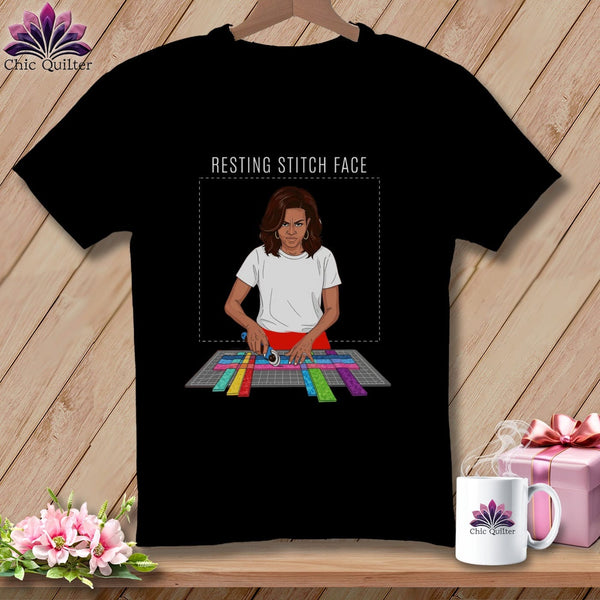 MyDesigns Physical Item S / Black Mich Sew - Resting Stitch Face ~ Premium Tee