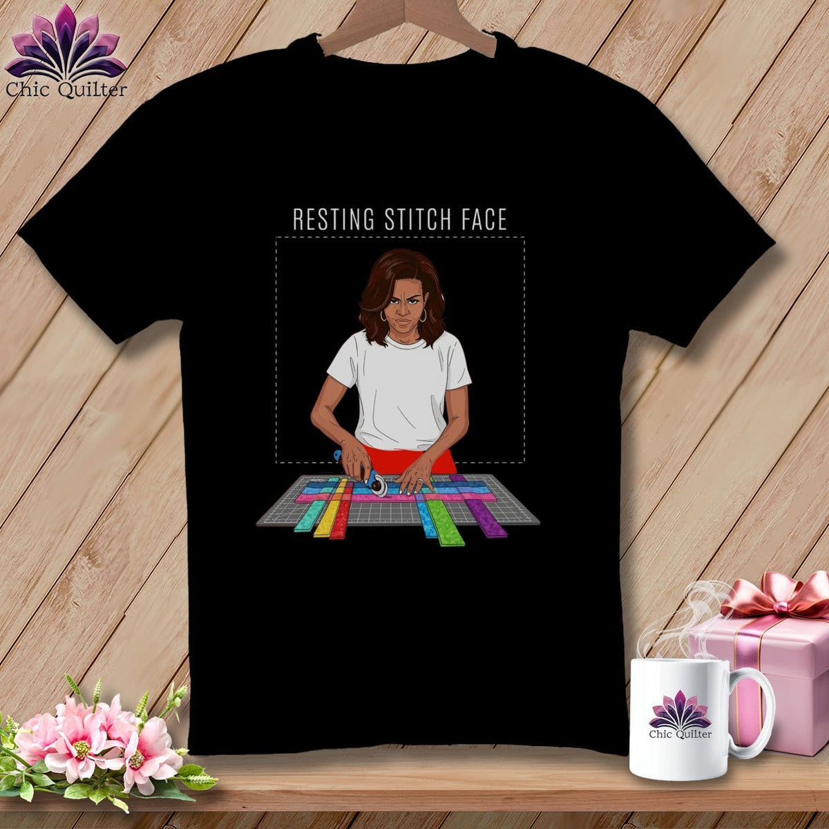 MyDesigns Physical Item S / Black Mich Sew - Resting Stitch Face ~ Relaxed Fit Tee