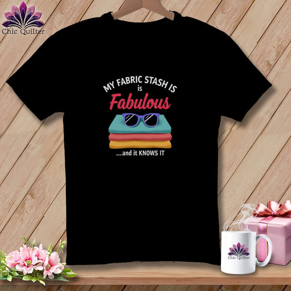 MyDesigns Physical Item S / Black My Fabric Stash is Fabulous ~ Relaxed Fit Tee
