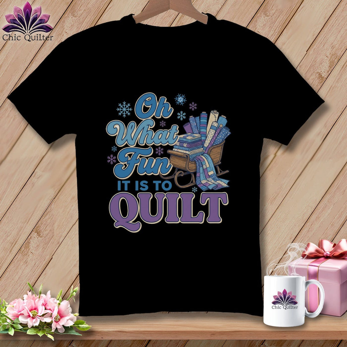 MyDesigns Physical Item S / Black Oh What Fun It Is to Quilt ~ Premium Tee