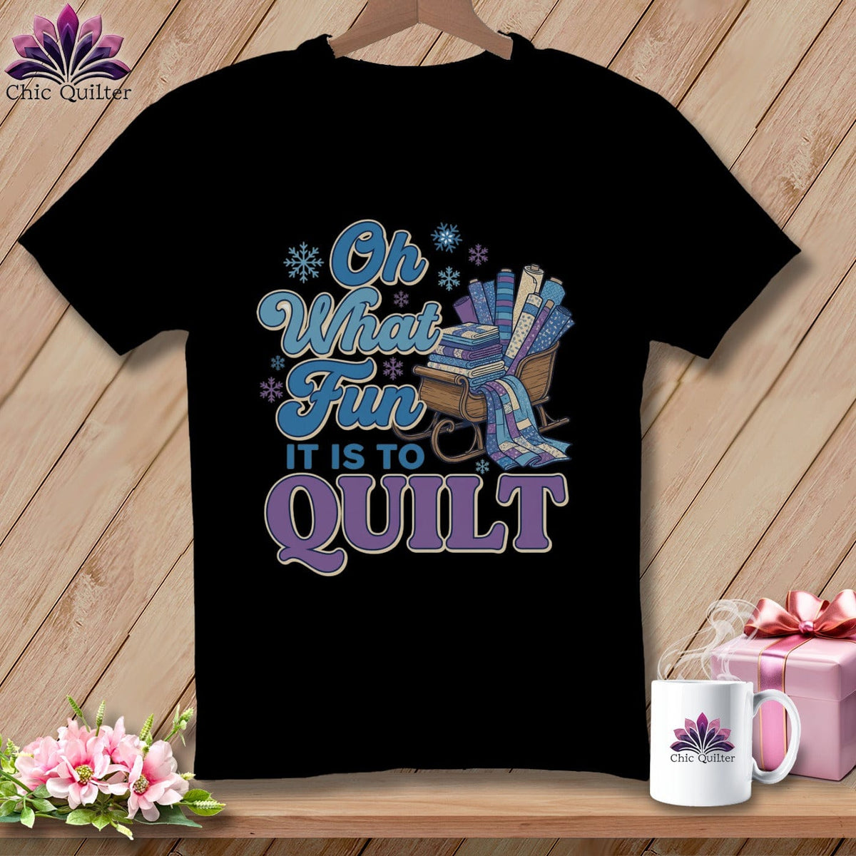 MyDesigns Physical Item S / Black Oh What Fun It Is to Quilt ~ Relaxed Fit Tee