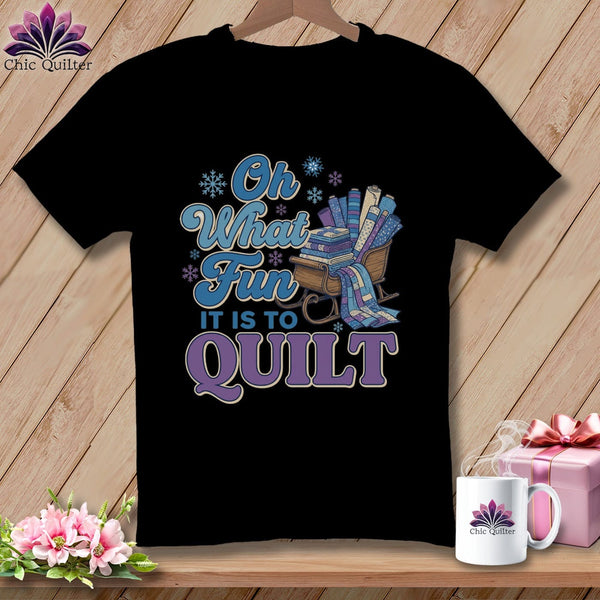 MyDesigns Physical Item S / Black Oh What Fun It Is to Quilt ~ Relaxed Fit Tee