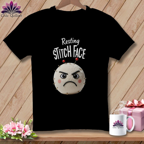 MyDesigns Physical Item S / Black Ouch - Resting Stitch Face ~ Premium Tee