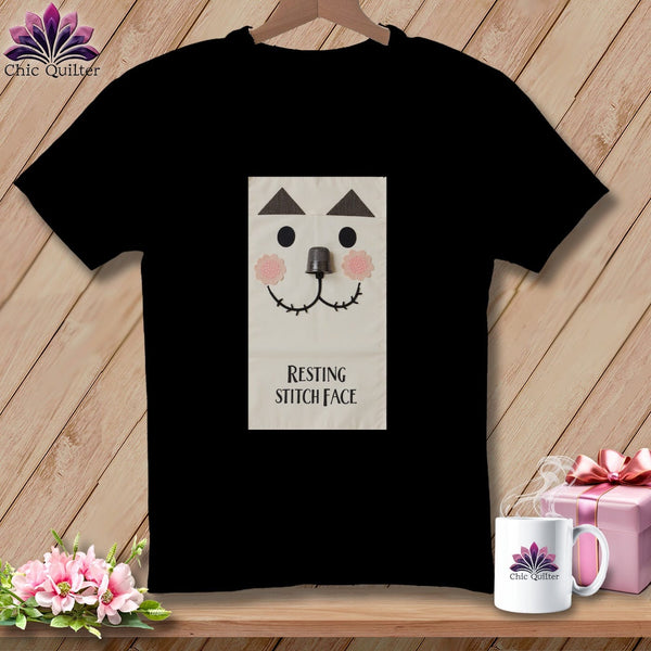 MyDesigns Physical Item S / Black Patch - Resting Stitch Face ~ Premium Tee
