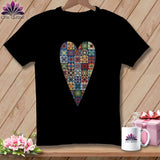 MyDesigns Physical Item S / Black Patchwork Heart ~ Premium Tee