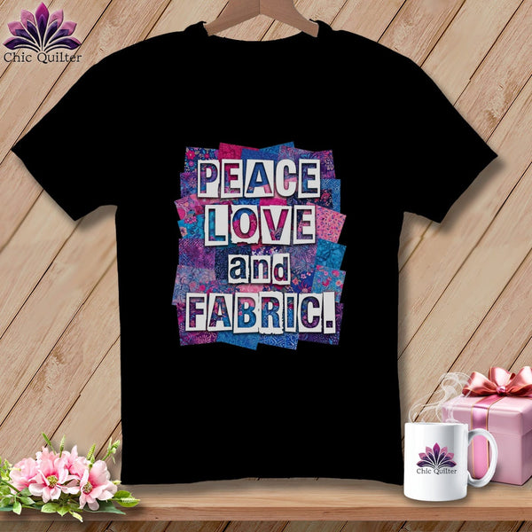 MyDesigns Physical Item S / Black Peace Love and Fabric ~ Relaxed Fit Tee