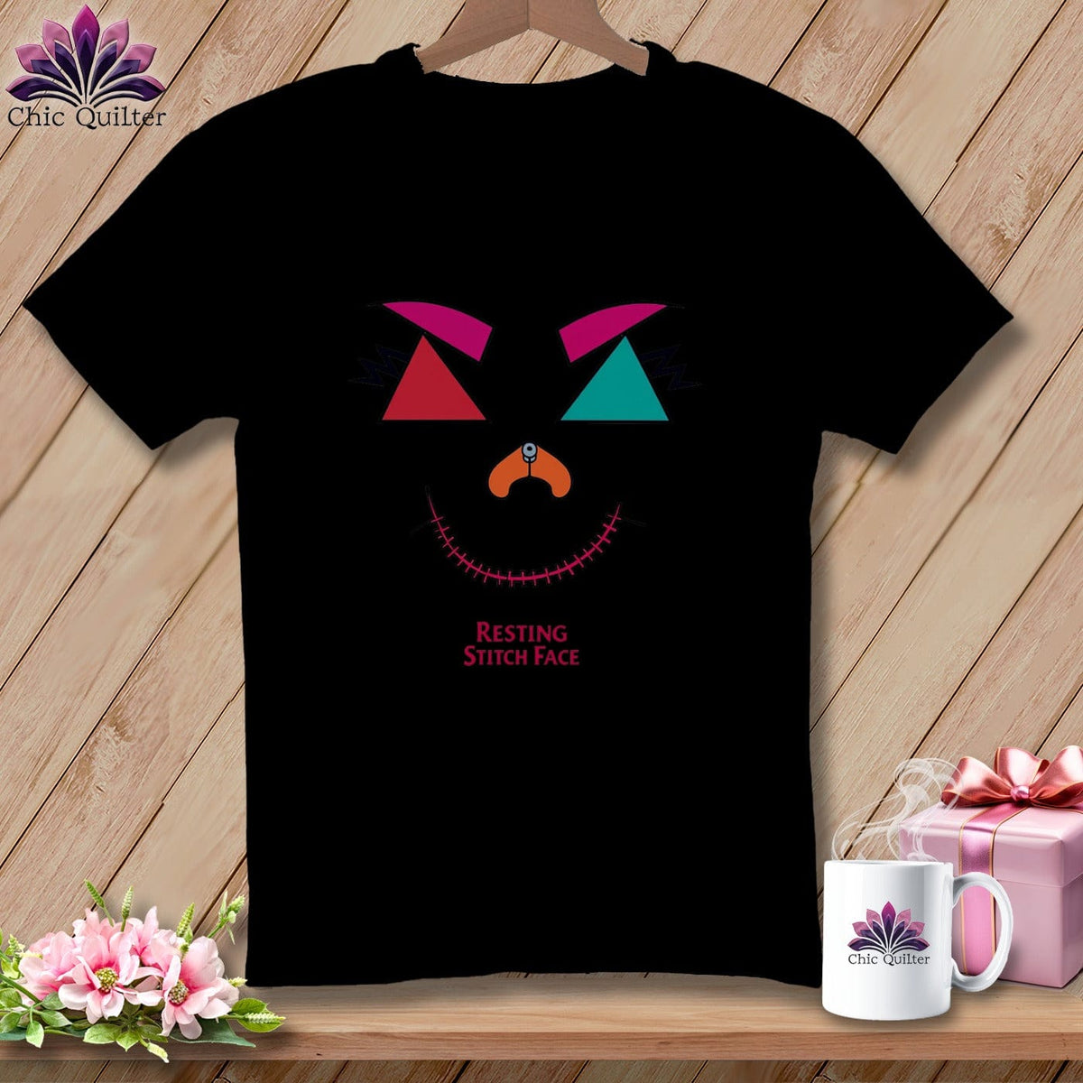 MyDesigns Physical Item S / Black Psychedelic Face - Resting Stitch Face ~ Premium Tee