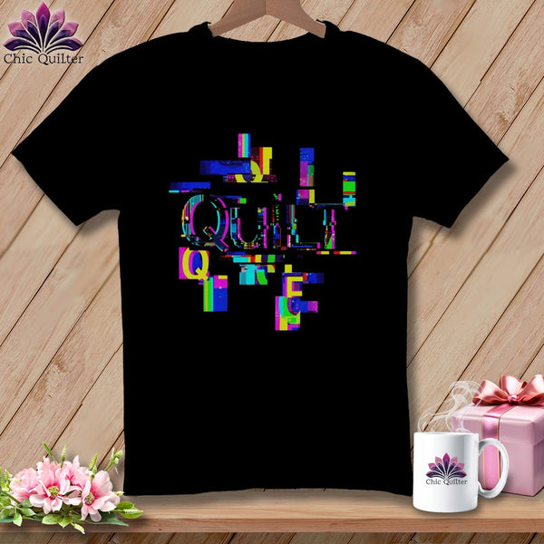 MyDesigns Physical Item S / Black Quilt Glitch ~ Relaxed Fit Tee
