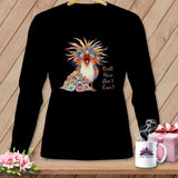 MyDesigns Physical Item S / Black Quilt Hair Don’t Care ~ Chaos Finch ~ Long Sleeve Tee