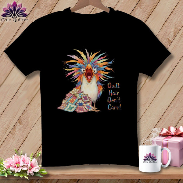MyDesigns Physical Item S / Black Quilt Hair Don’t Care ~ Chaos Finch ~ Premium Tee