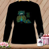 MyDesigns Physical Item S / Black Quilt Hair Don’t Care ~ Lady Plumeadora ~ Long Sleeve Tee